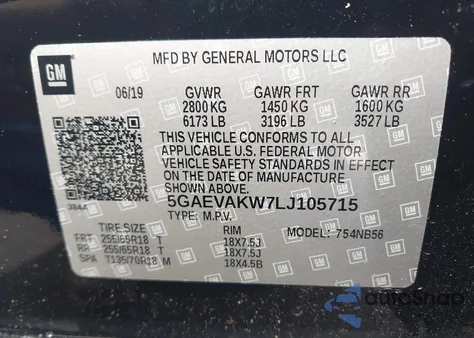 2020 Buick Enclave Awd Essence from USA, damaged, VIN 5GAEVAKW7LJ105715